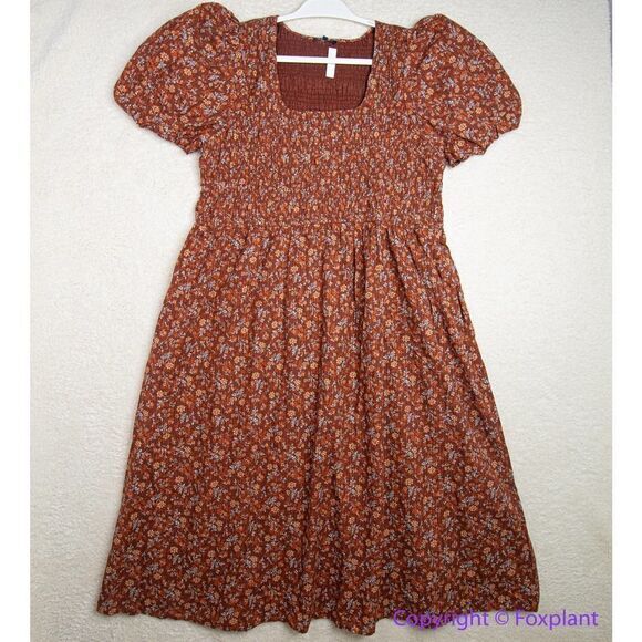 NEW Madewell Plus Harper Puff Sleeve Scoop Neck Lucie Midi Dress, 24W - Picture 3 of 16